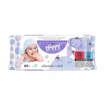 Детские влажные салфетки Bella Baby Happy с витамином Е и аллантоином, 64 шт Детские влажные салфетки Bella Baby Happy с витамином Е и аллантоином, 64 шт