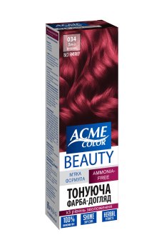 Уценка! Безаммиачная тонирующая краска для волос Acme Color Beauty 034 Дикая вишня, 50 мл