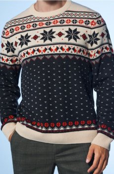 Блузка в смужку - темно-синій