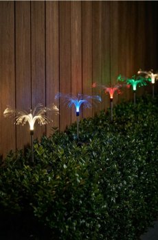 Сонячна садова LED-лампа з ефектом оптоволокна - різнобарвний