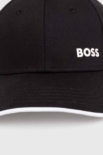 Хлопковая кепка Boss Green цвет серый однотонная Хлопковая кепка Boss Green цвет серый однотонная