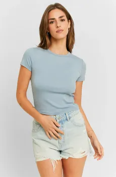 Женская голубая футболка Голубой XXS Tally Weijl STSCOPERVIL