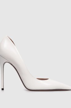 Белые кожаные глянцевые туфли VERA