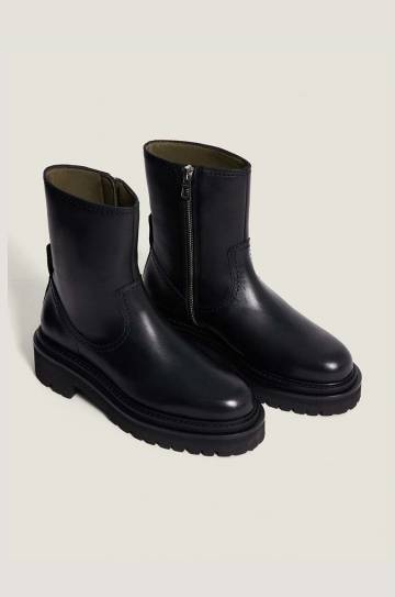 Кожаные полусапожки Hoff BOTA PIEL женские цвет чёрный на плоском ходу 22331002 OFFICE Кожаные полусапожки Hoff BOTA PIEL женские цвет чёрный на плоском ходу 22331002 OFFICE