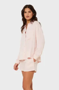 Женские розовые льняные шорты JUSTINE Розовый L Etam 6540716