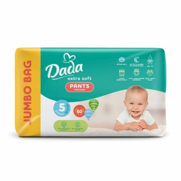Трусики-подгузники Dada Extra Soft Junior размер 5 (12-17 кг), 60 шт Трусики-подгузники Dada Extra Soft Junior размер 5 (12-17 кг), 60 шт