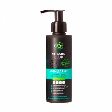 Крем для ног VitaminClub с маслом кокоса и чайного дерева, 150 мл Крем для ног VitaminClub с маслом кокоса и чайного дерева, 150 мл