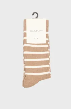 Женские бежевые носки в полоску BRETON STRIPED RIB SOCKS Бежевый 39-41 Gant 4960252