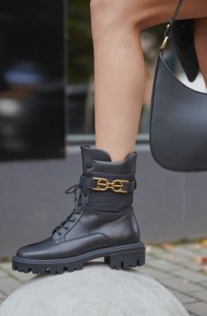 Черевики шкіряні чорні Estro ER00113464