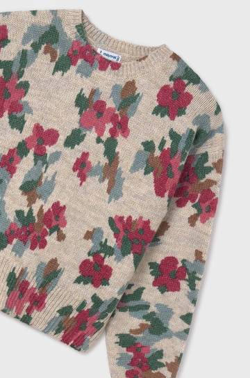 Детский свитер с примесью шерсти Mayoral цвет розовый 7306