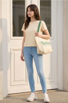 Бавовняна футболка з щільного інтерлок-плетення - yellow jeans