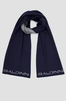 Мужской темно-синий шерстяной шарф Синий ONESIZE Baldinini S3A002XXLANA;NVGR