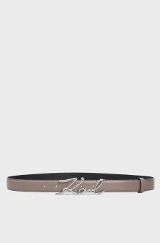 Женский бежевый кожаный ремень K SIGNATURE BELT Бежевый M Karl Lagerfeld 205W3103