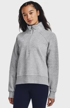 Женская серая спортивная кофта UA Rival Fleece HZ Серый XS Under Armour 1379492-012