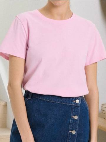 Бавовняна футболка basic - пастельний рожевий Бавовняна футболка basic - пастельний рожевий