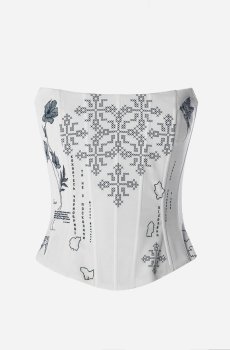 Молочний сатиновий корсет Душа