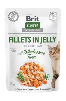 Влажный корм для кошек всех пород Brit Care Fillets In Jelly с тунцом, 85 г