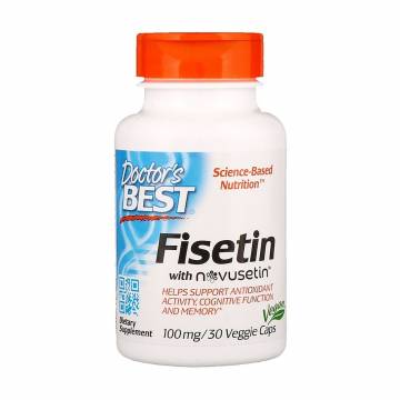 Физетин с новосетином Doctors Best Fisetin with Novusetin Витамины для мозга, 100 мг, 30 веганских капсул Физетин с новосетином Doctors Best Fisetin with Novusetin Витамины для мозга, 100 мг, 30 веганских капсул