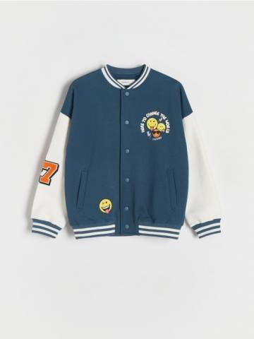 Reserved - BOYS` SWEATSHIRT - steel blue - 434CJ-95X Reserved - BOYS` SWEATSHIRT - steel blue - 434CJ-95X
