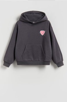 Reserved - Спортивна кофта з написом на спині - темно-сірий - 876HV-90X