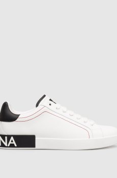 Белые кожаные кроссовки Portofino