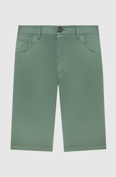 Зеленые шорты с вышивкой логотипа монограммы