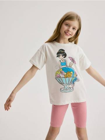 Reserved - Велосипедні шорти з високим вмістом бавовни - рожевий - 3431S-30X