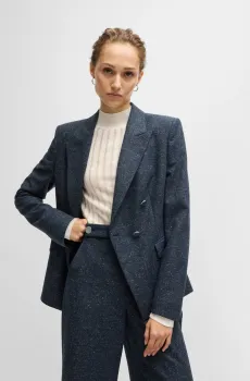 Женский темно-синий шерстяной жакет Синий 36 BOSS 50528615;405