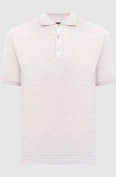 Бежевое поло с леном VINAL