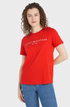Женская красная футболка REG CORP LOGO C-NK SS Красный XS Tommy Hilfiger WW0WW40276
