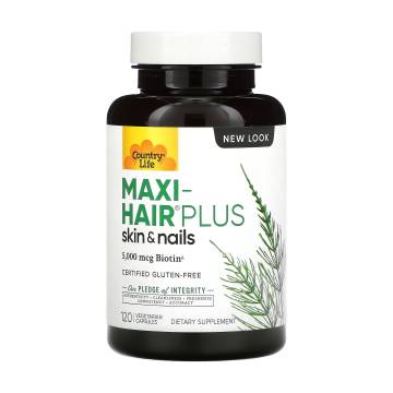 Комплекс для роста и укрепления волос Country Life Maxi-Hair Plus, 120 капсул Комплекс для роста и укрепления волос Country Life Maxi-Hair Plus, 120 капсул