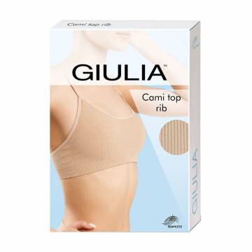 Бесшовный женский топ Giulia Cami Top Rib в рубчик, на тонких бретелях, Sky Blue, размер L/XL Бесшовный женский топ Giulia Cami Top Rib в рубчик, на тонких бретелях, Sky Blue, размер L/XL
