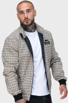 Мужской бежевый бомбер в клетку TREGONY Бежевый XL Lonsdale 117788