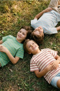 Бавовняні футболки в смужку 3 pack - бежевий