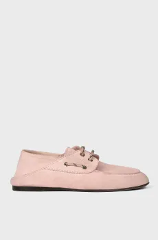 Женские пудровые замшевые топсайдеры Розовый 36 Sandro SFACH01418_Pink