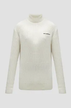 Мужской белый шерстяной свитер Белый L Karl Lagerfeld 544305.655039;60