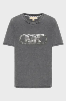 Женская серая футболка EMPIRE STUD CLASSIC TEE Серый M Michael Kors MS551SC36A