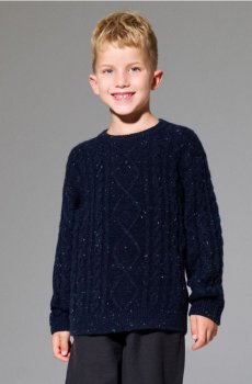 Джемпер ефектної в’язки - темно-синій