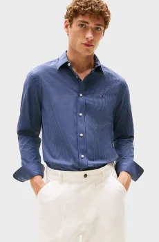 Мужская синяя рубашка в клетку PERFORMANCE CHECK Синий M Tommy Hilfiger MW0MW39419