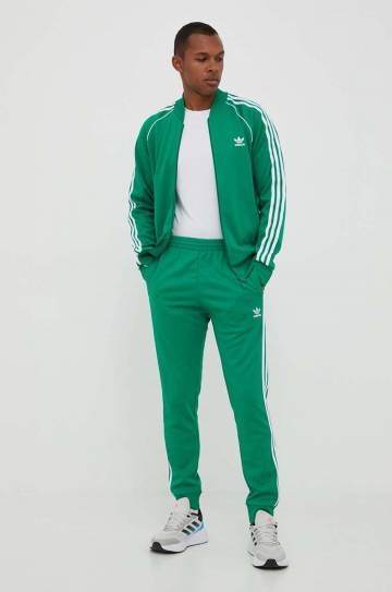Спортивные штаны adidas Originals цвет зелёный с аппликацией Спортивные штаны adidas Originals цвет зелёный с аппликацией