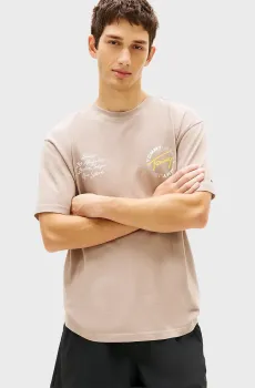 Мужская бежевая футболка RLX SIGN CIRCLE Бежевый L Tommy Jeans DM0DM22535