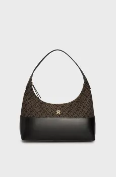 Женская черная сумка TH JACQUARD SHOULDER BAG Черный ONESIZE Tommy Hilfiger AW0AW17072
