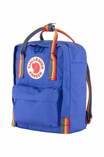 Рюкзак Fjallraven Kanken Rainbow Mini цвет синий маленький с аппликацией F23621 Рюкзак Fjallraven Kanken Rainbow Mini цвет синий маленький с аппликацией F23621