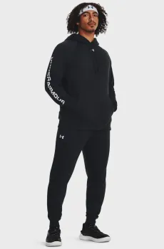 Мужской черный спортивный костюм (худи, брюки) UA Rival Fleece Suit Черный 3XL Under Armour 1379768-001