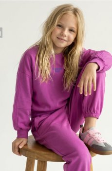 Світшот oversize із написом - світло-ліловий