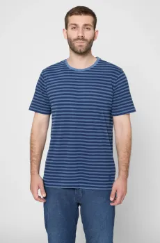 Мужская синяя футболка в полоску Синий L Pierre Cardin PC.-C5 21610.2132