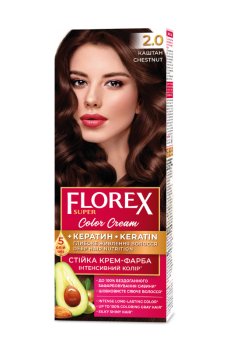 Стойкая крем-краска для волос Florex Super 2.0 Каштан, 100 мл