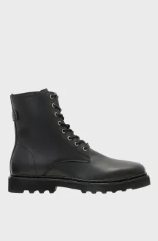 Мужские черные кожаные ботинки SKIFF MILITARY Черный 43 AllSaints M054FD