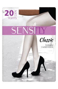 Колготки женские Sensi fly Classic с шортиками, 20 DEN, черные, размер 3