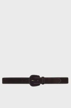 Женский темно-коричневый замшевый ремень Коричневый L MAJE MFACE00445_Dark brown